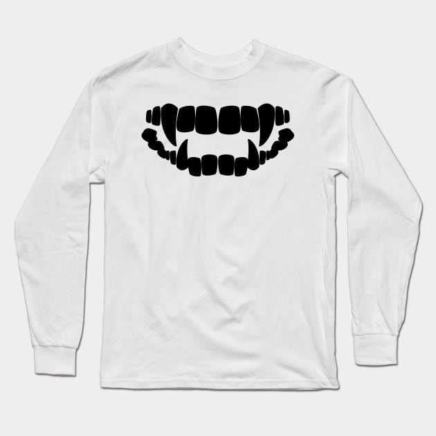 scary teeth face mask Long Sleeve T-Shirt by PIIZ